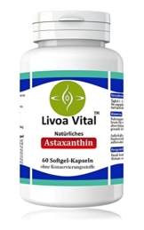 Astaxanthin Kapseln 4mg - Stärker als Coenzym Q10 und OPC - 100% Natürliche Antioxidantien aus Mikroalge Haematococcus Pluvialis - Starke Antioxidative Wirkung Ohne Zusätze - 60 Softgelkapseln - 1